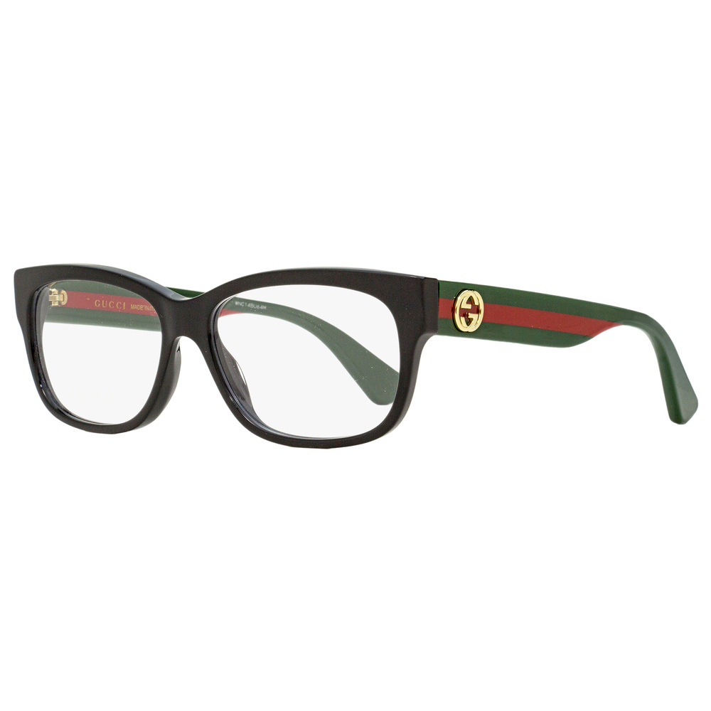 Gucci Rectangular Eyeglasses GG0278O 011 Black/Green/Red 55mm 278